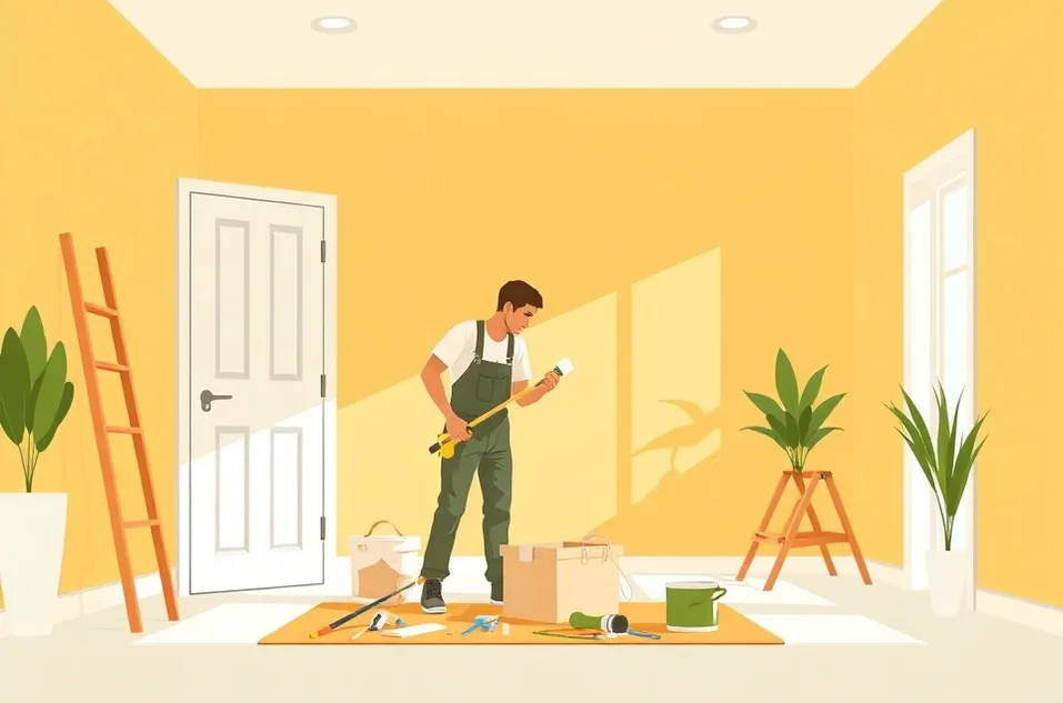 Intérieur rénové après travaux de peinture à Ris-Orangis