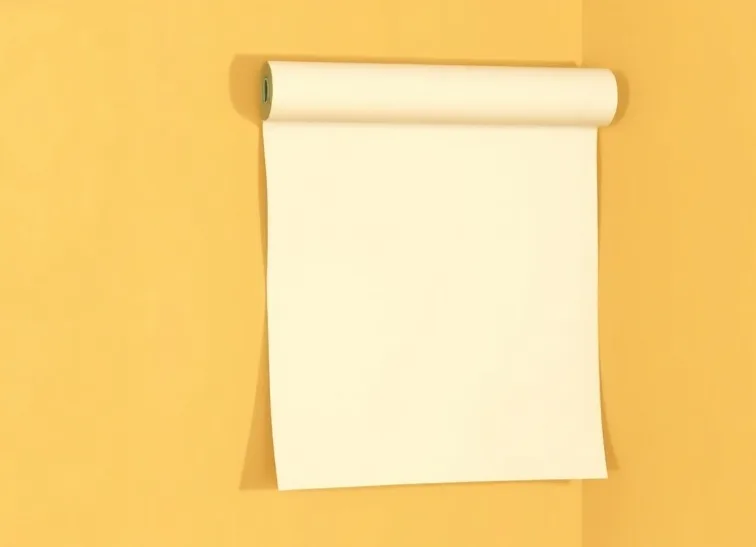 Pose de papier peint, rouleau et brosse à maroufler